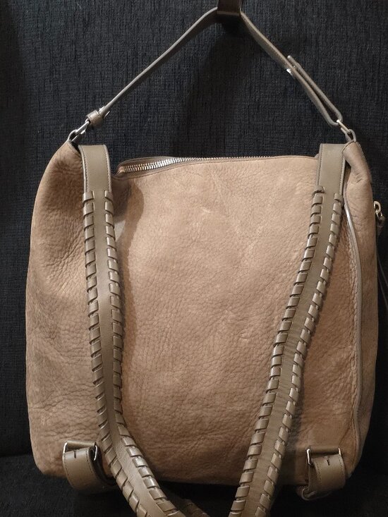 All Saints Kita Taupe Suede Leather Top Handle Woman\'s Backpack main image 7
